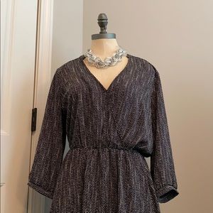 Size Large Black/White Poka Dot  3/4 sleeve Dress